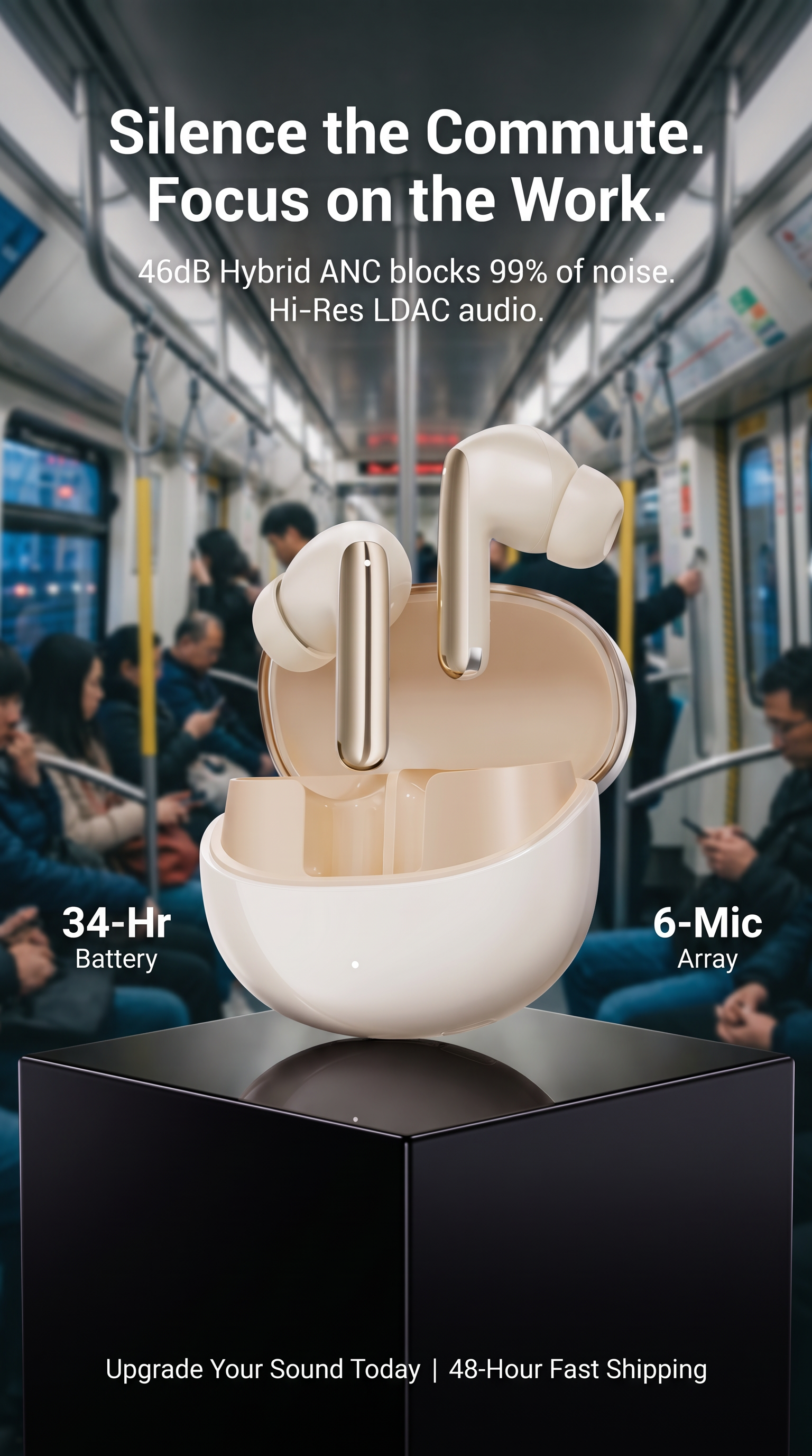 Briotik Pro Earbuds — Hybrid ANC, Hi-Res Sound, Bluetooth 5.3