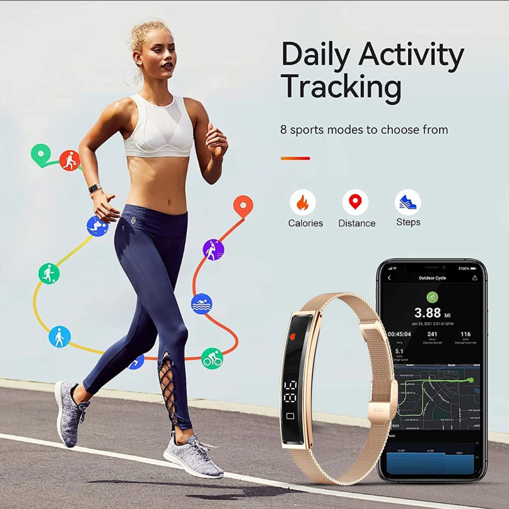 Briotik Fashion Bracelet — Smart Fitness Tracker with Heart Rate & Sleep Monitoring