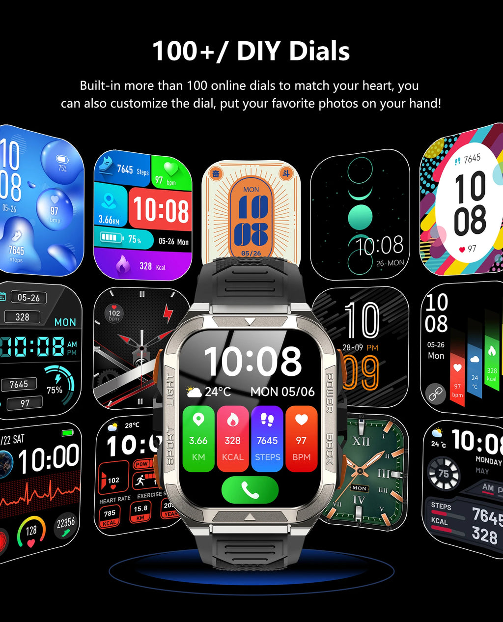 Briotik Outdoor Watch — GPS Smartwatch with Flashlight & Health Tracking