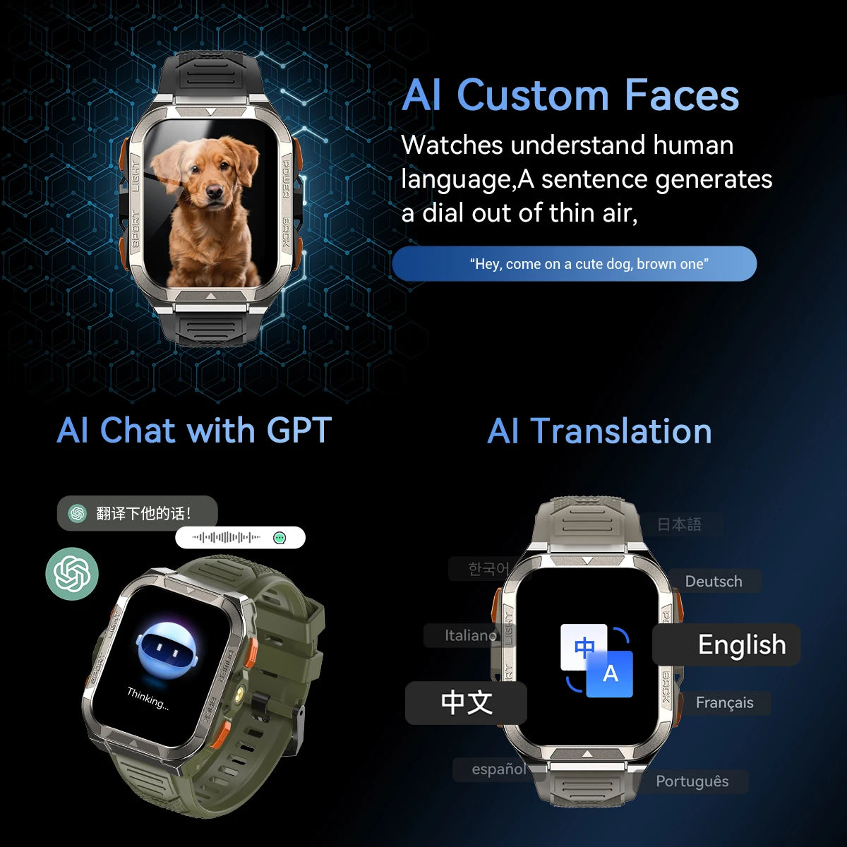 Briotik Outdoor Watch — GPS Smartwatch with Flashlight & Health Tracking