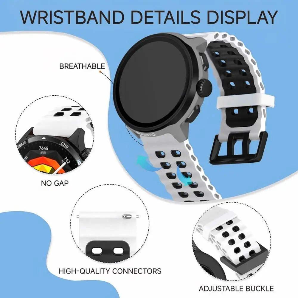 Briotik Sport Band — 22mm Silicone Replacement Strap, Two-Tone
